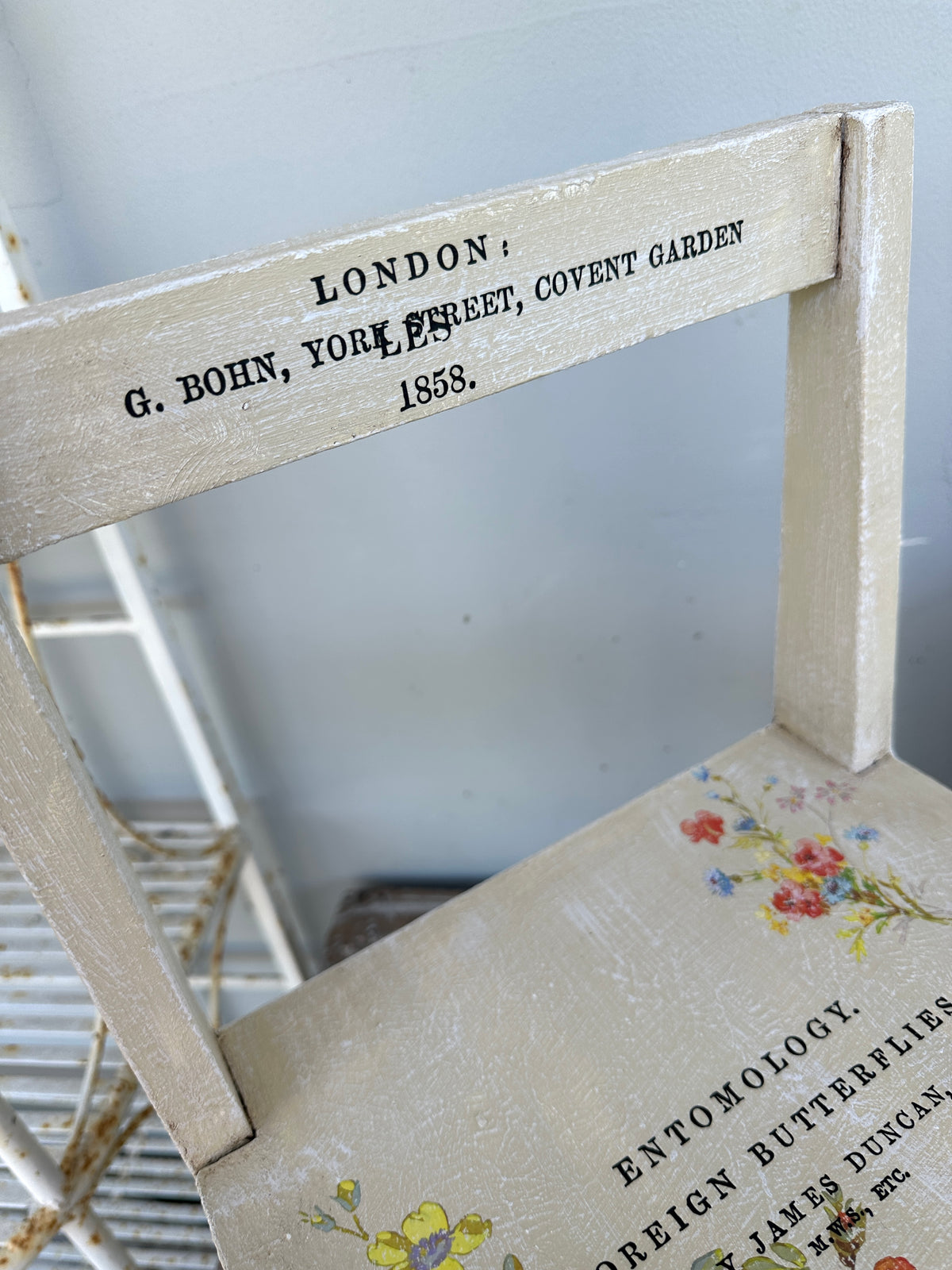 Small Cream chair with transfers for decor
