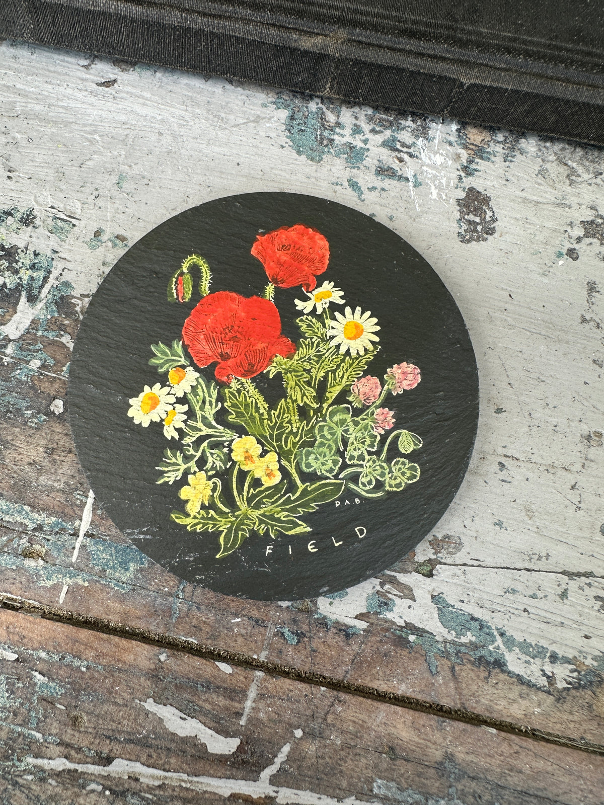 Slate hand painted Coaster x 1