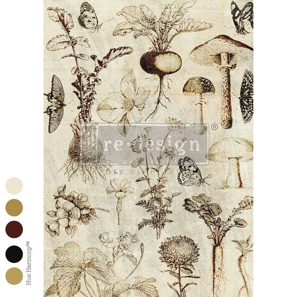 Botanist's Field Notes A3 Fiber Decoupage Paper 1 sheet