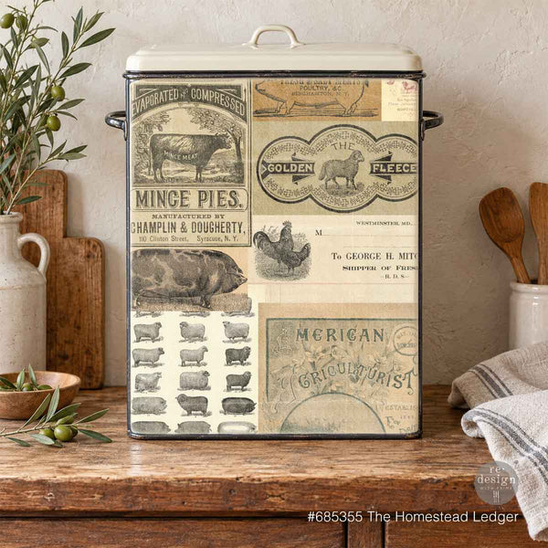The Homestead Ledger A3 Fiber Decoupage Paper 1 sheet