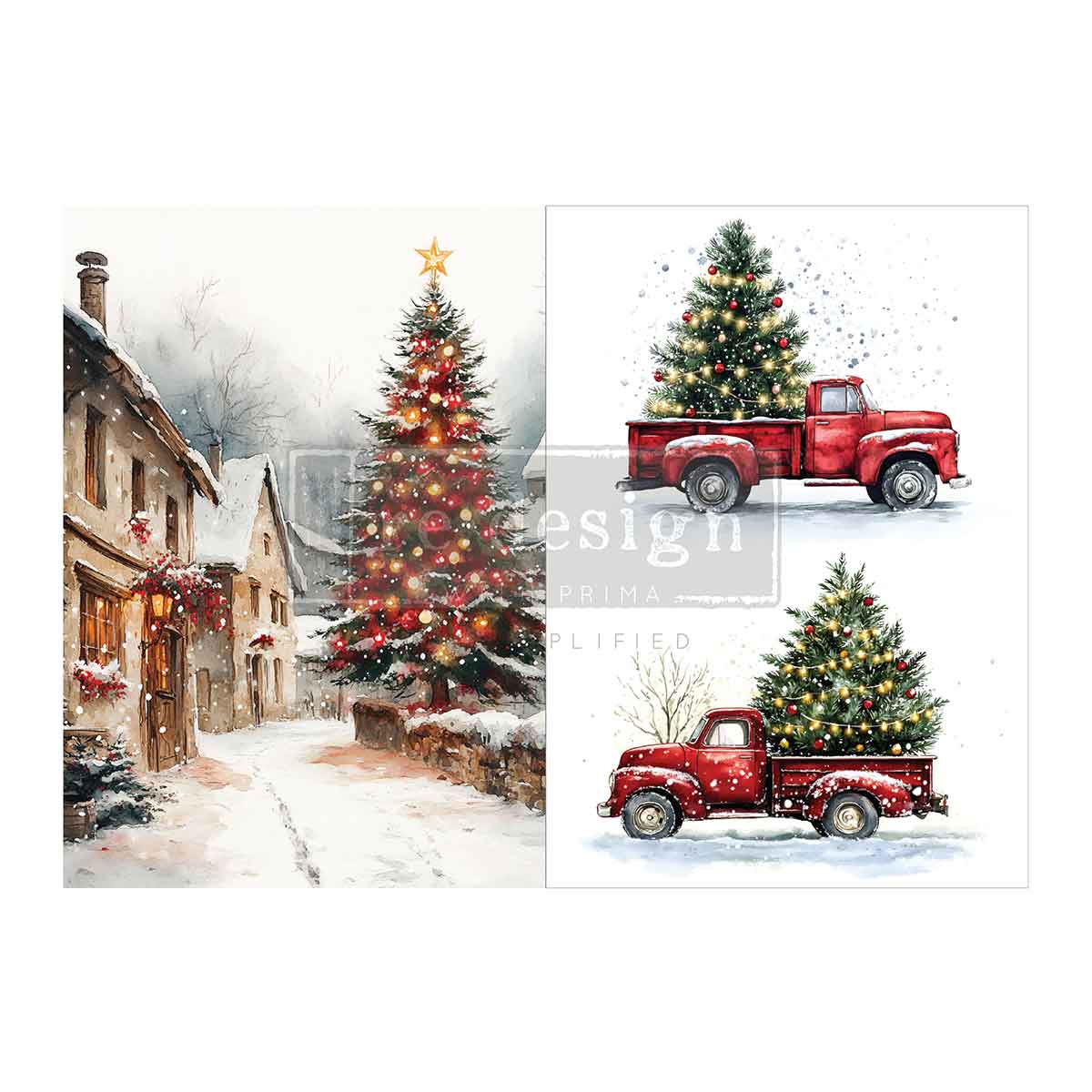 Northbound Traditions A4 Fiber Decoupage Paper 2 sheet