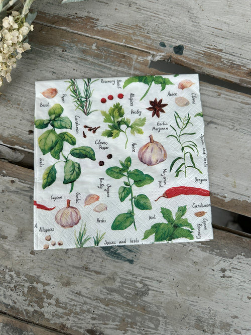 Spices & Herbs Napkin for Decoupage