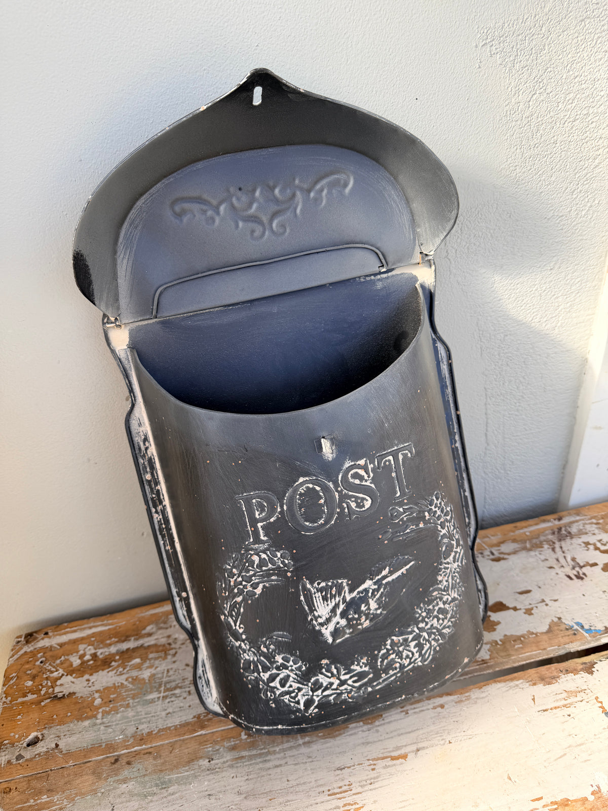 Post Box Rustic Black | Vintage Metal Letter Box | Paint Me Vintage