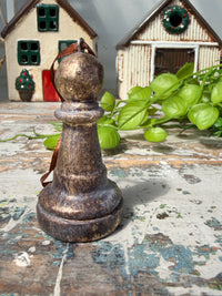 Hanging Chess Piece in Rustic Bronze for christmas tree