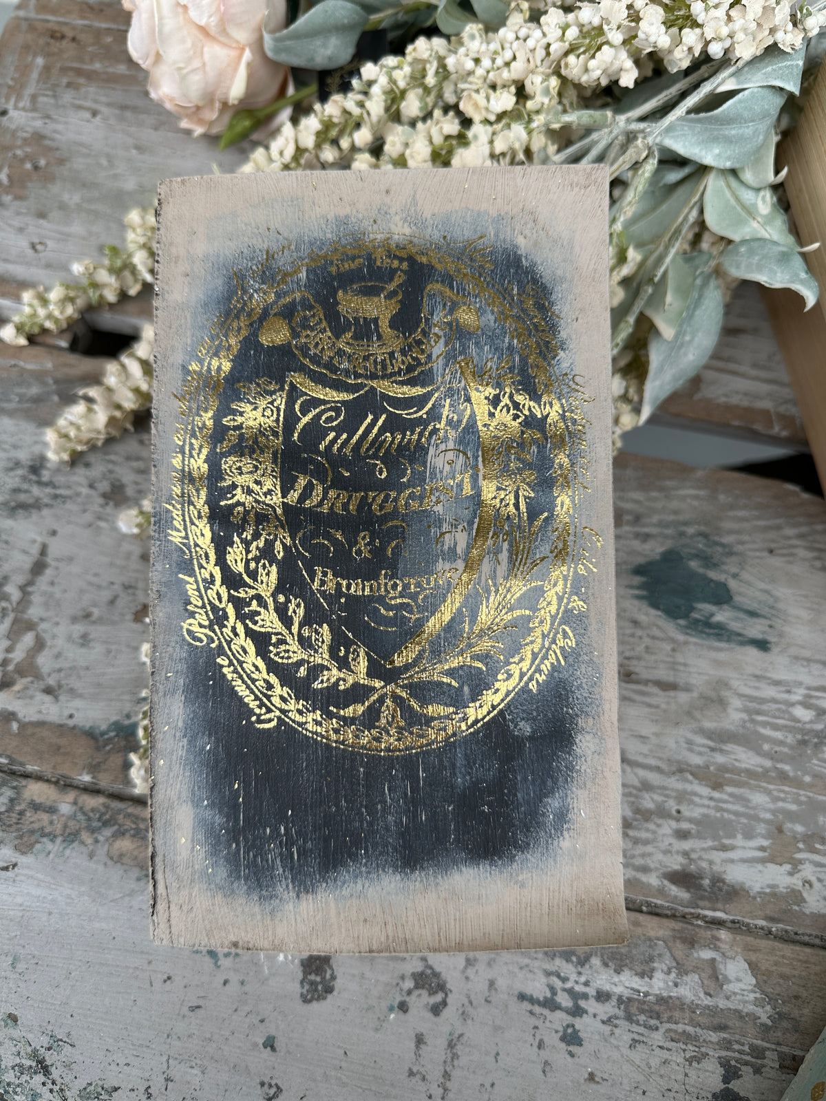 Fusion cast iron Black & Gold Reworked decorative Book 