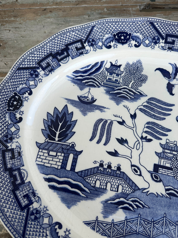 Blue & White platter made in Japan