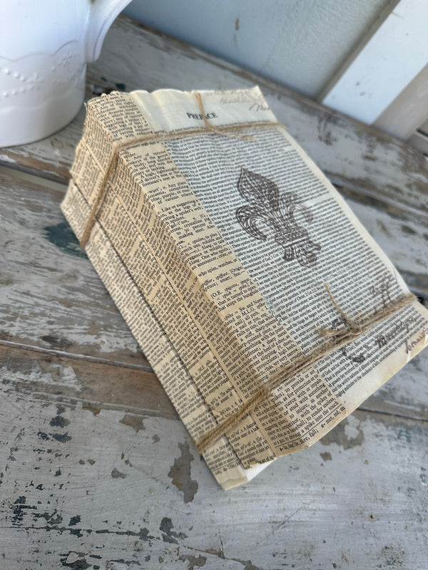 Fleur di Lis book stack triple