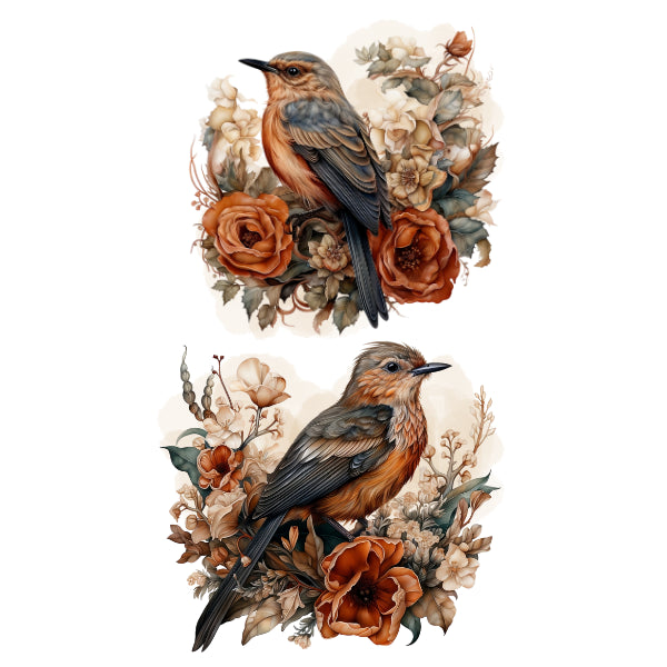 Autumn Birds White Cloud Transfer