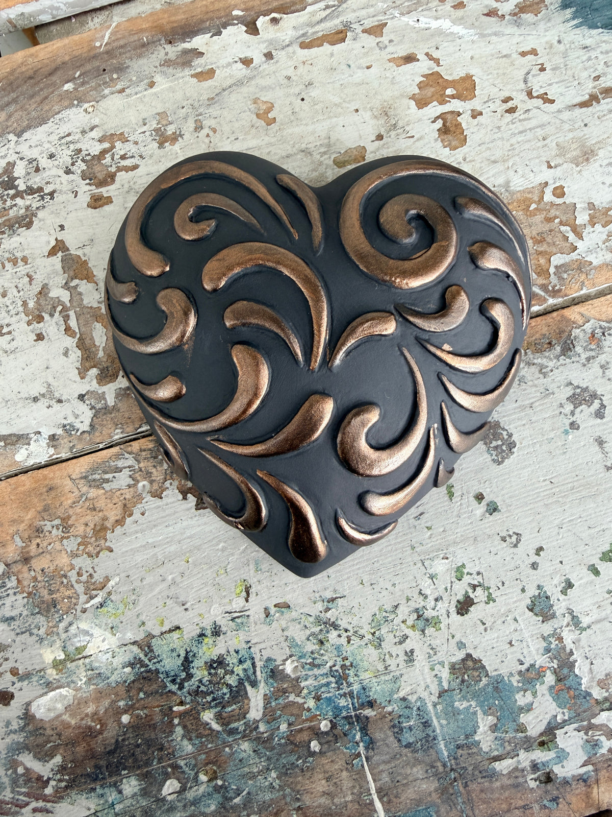 Wall heart Bronzed Swirl