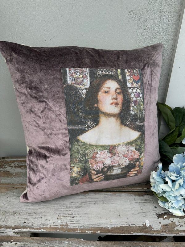 Velvet Cushion Heather Rosebuds