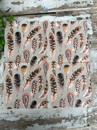 Boho Feathers umber Napkin for Decoupage