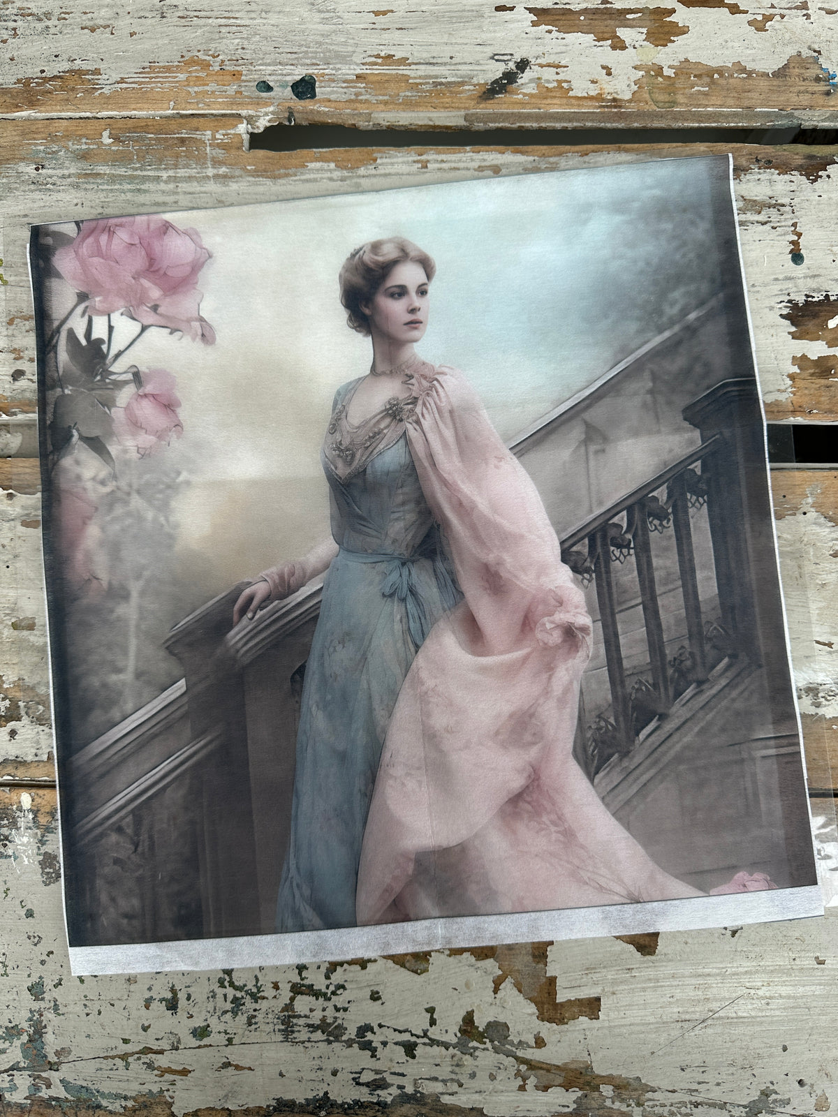 Beauty in Blue Serene Square Paper for Decoupage