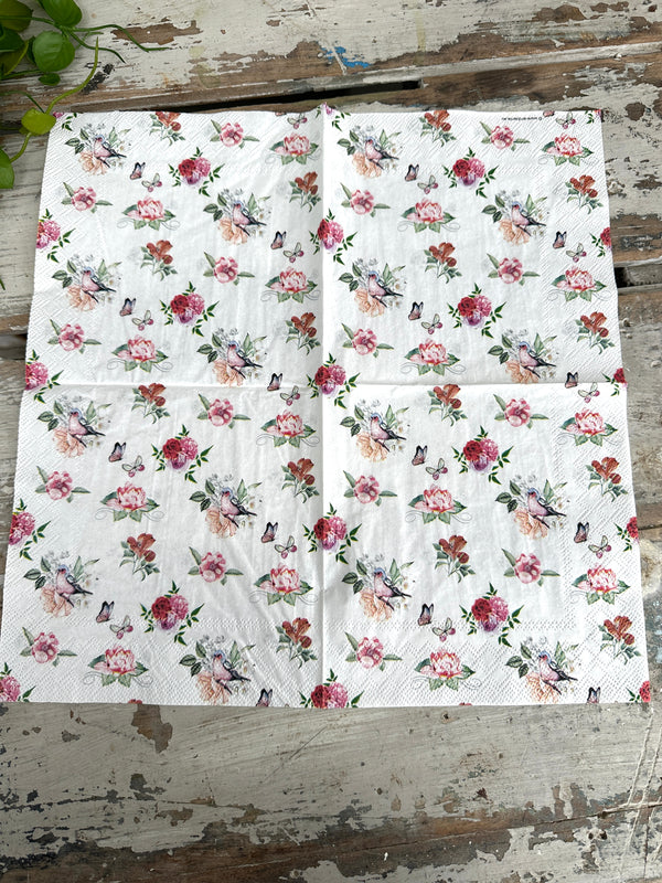 Charlotte White Napkin for Decoupage
