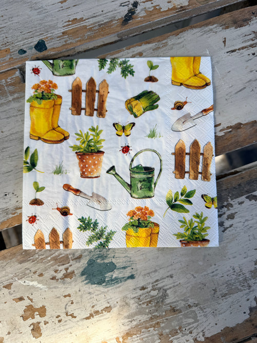 Gardening Napkin for Decoupage