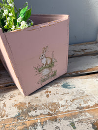 Rustic pink box with Bunnies