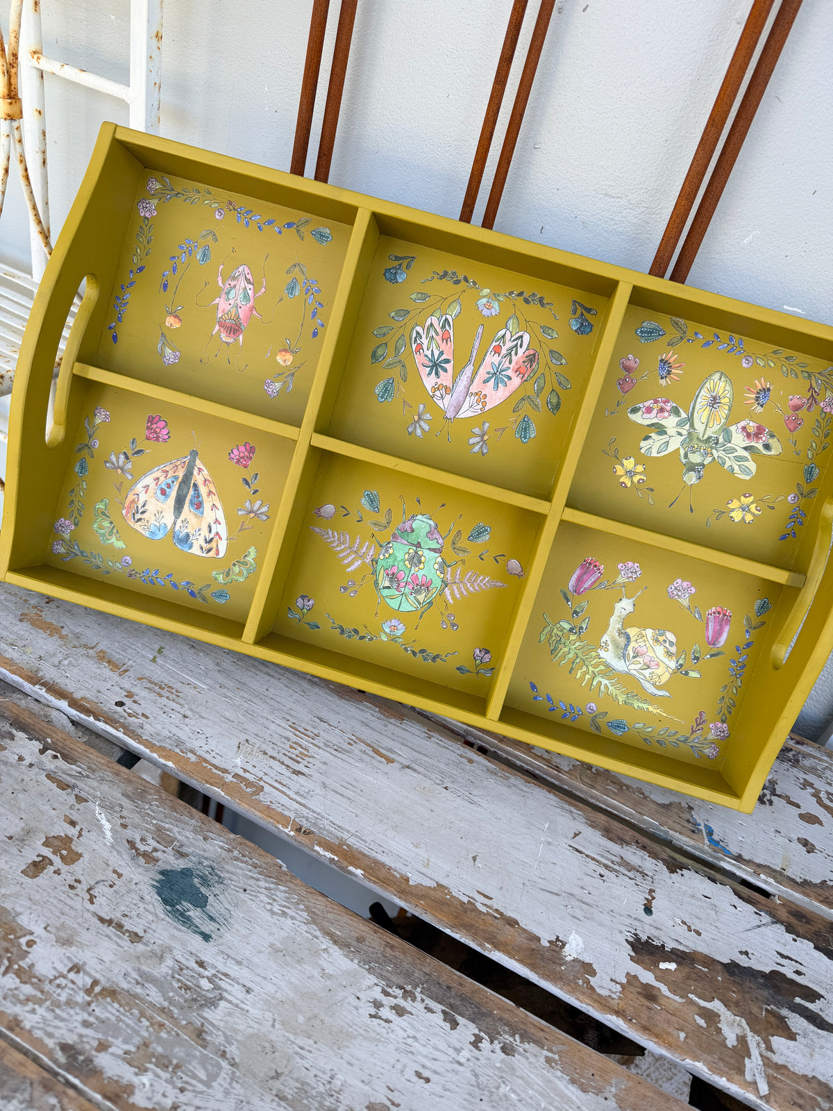 Willow decorative Painted tray with transfers