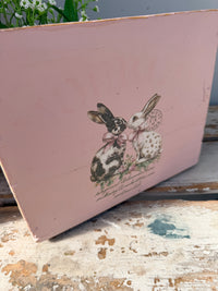 Rustic pink box with Bunnies