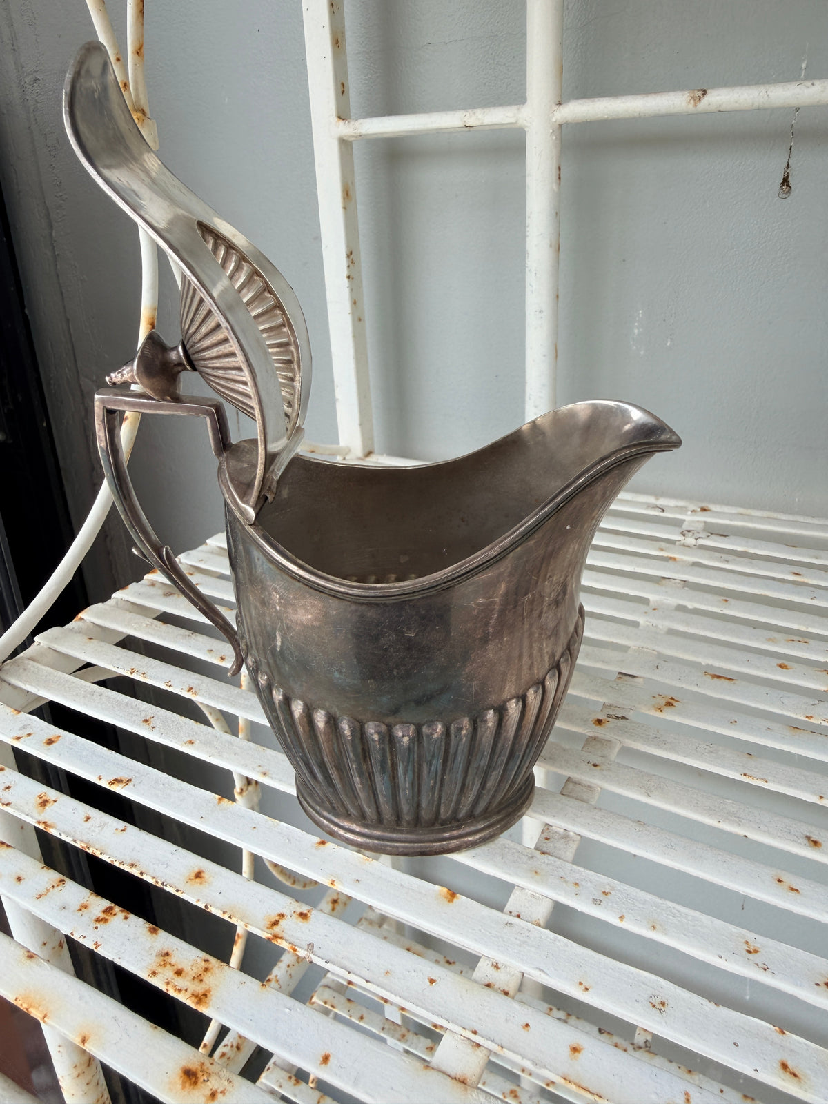 Silverware short milk pot fluted
