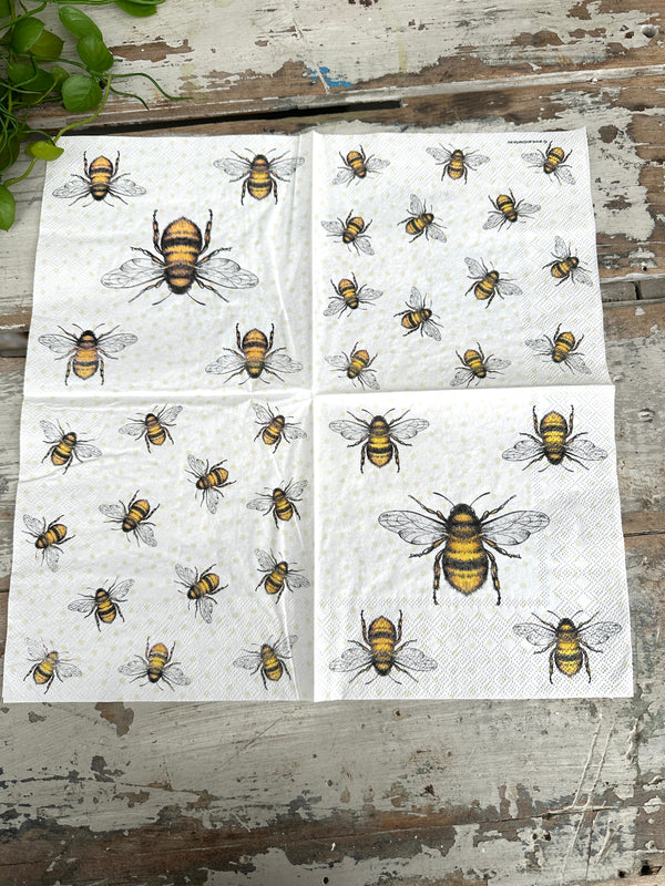 Flying Bees Napkin for Decoupage