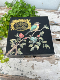 Black keep all box with bird and gold label