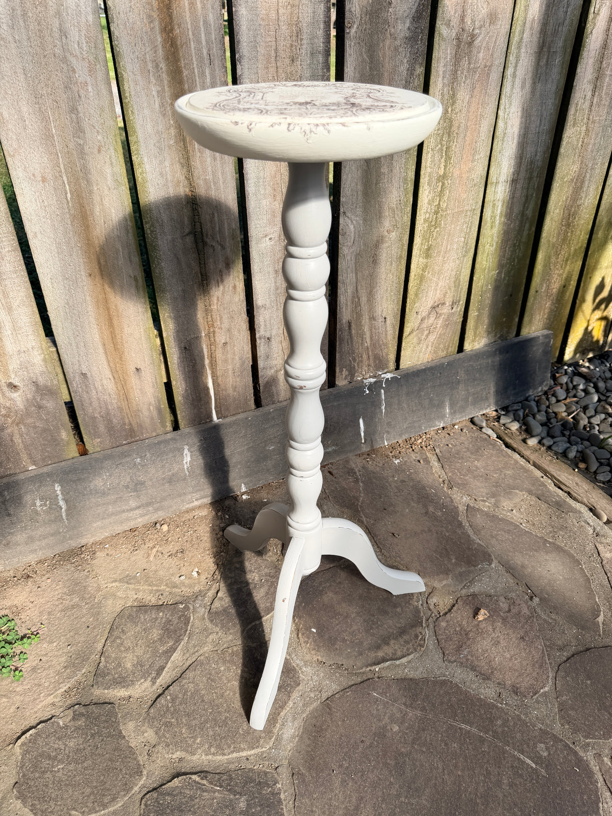 Shabby French look side table or stand tall