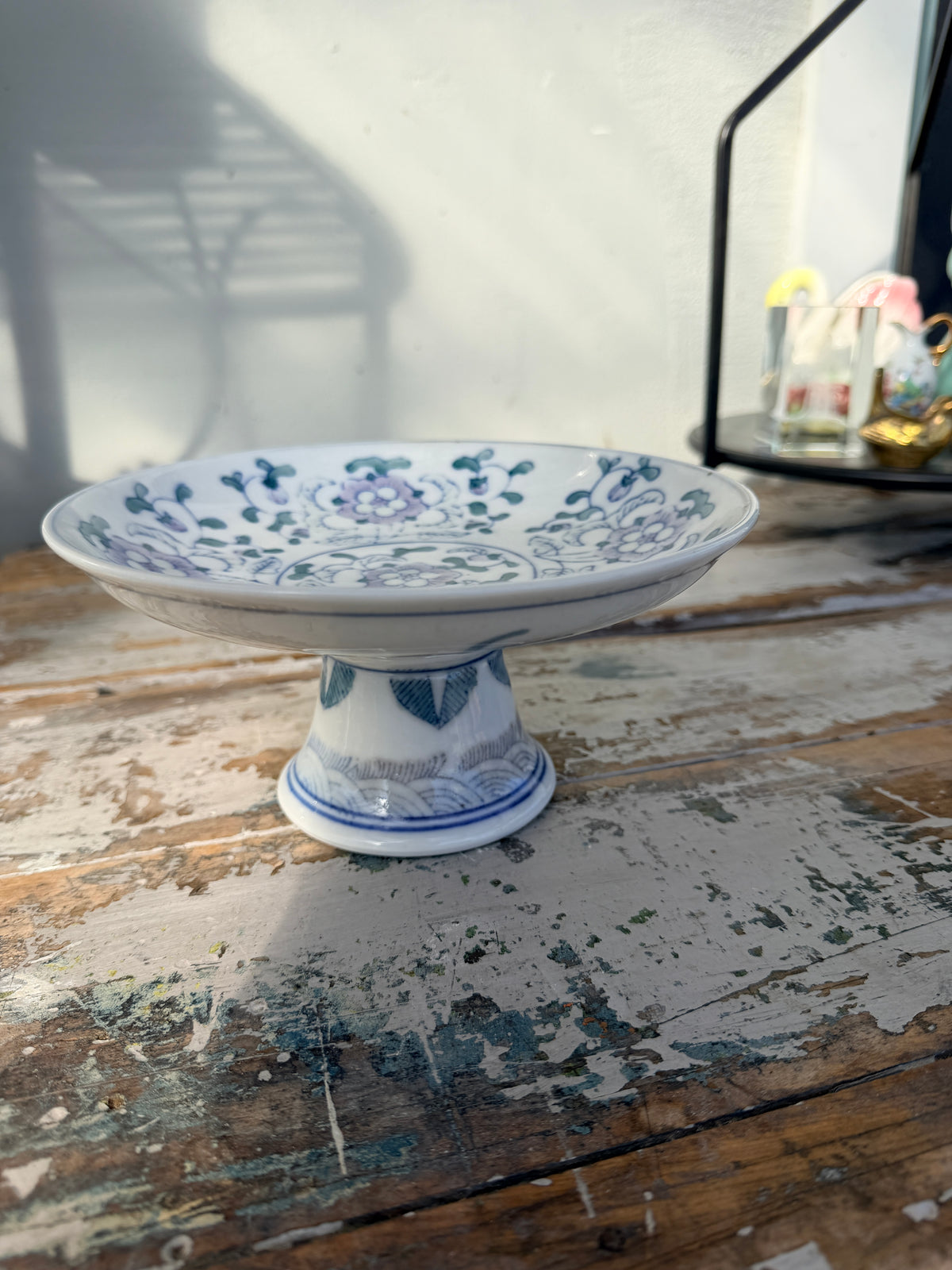 Blue & White Chinoiserie Pedestal