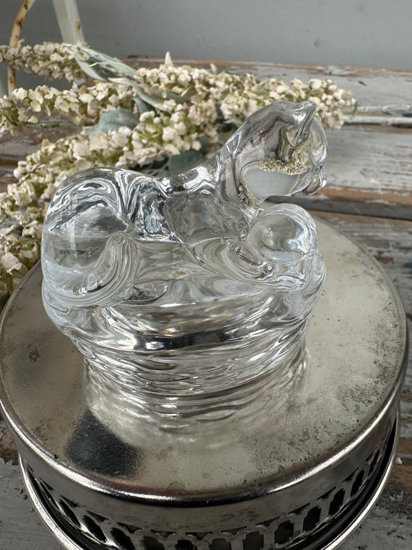 Crystal Cat in Basket Avon collection