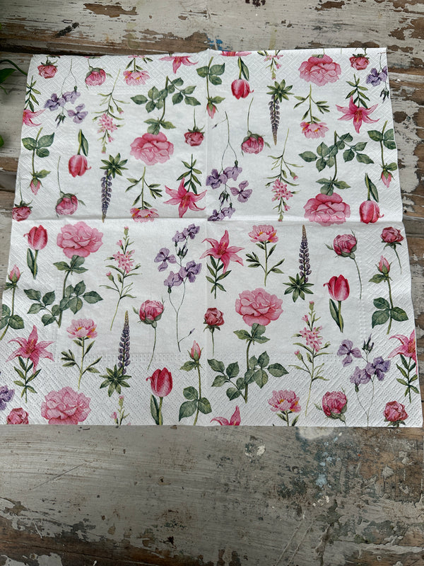 Flower Stems Napkin for Decoupage