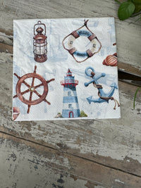 Welcome Aboard Napkin for Decoupage
