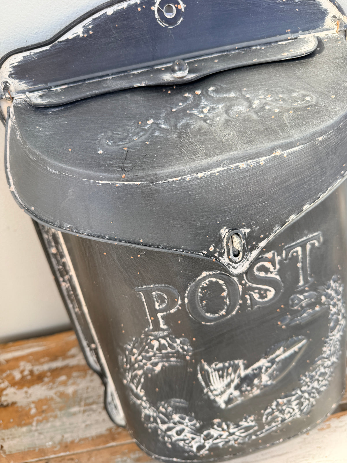 Post Box Rustic Black | Vintage Metal Letter Box | Paint Me Vintage