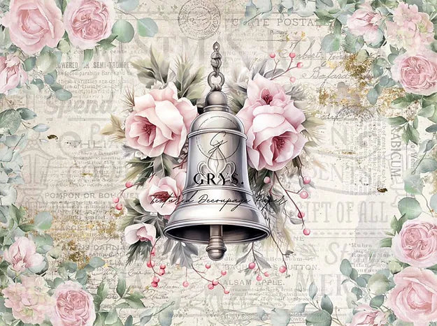 Christmas Bell Paper for Decoupage A3