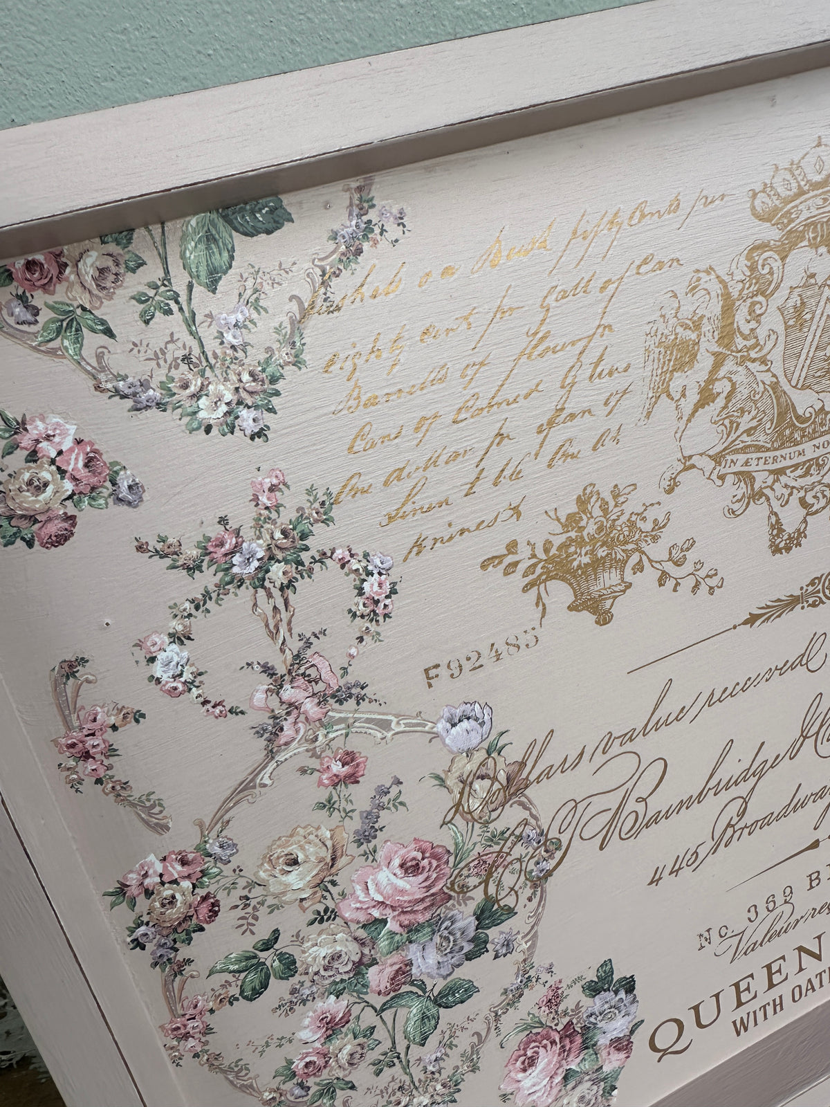 Pink Wooden Queens Glory tray