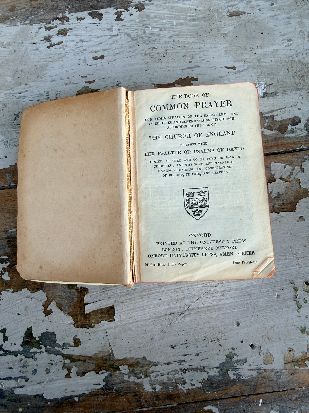 Vintage Book of Common Prayer with plastic cover embellished