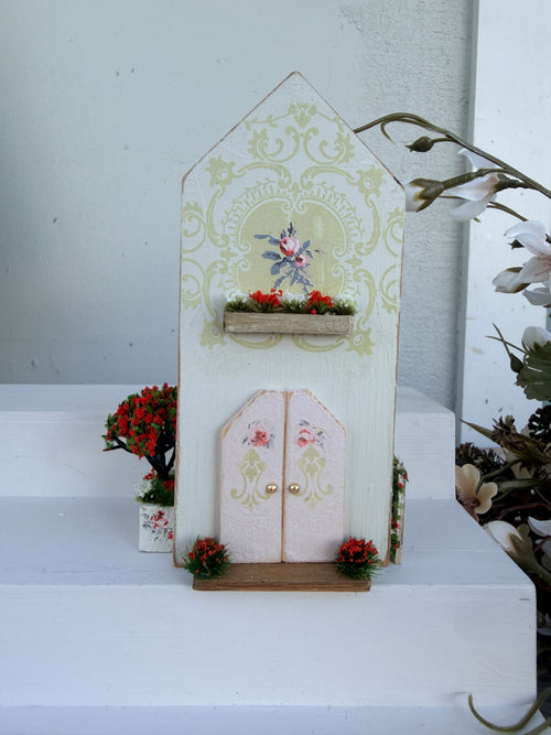 Miniature Handmade Houses Green series Lime Patterned