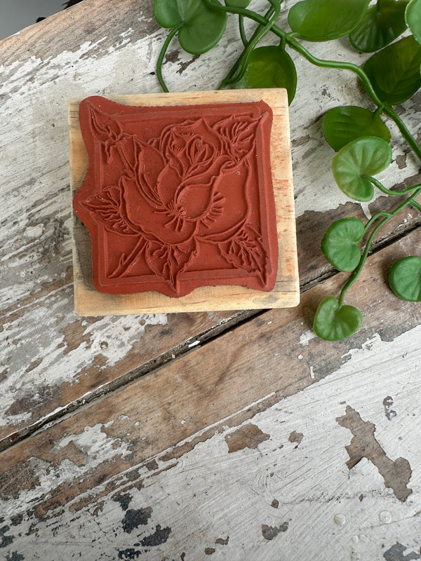Stamp Rose & bud