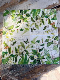 White Magnolia Napkin for Decoupage