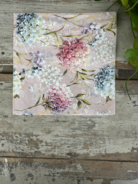 Lilac Pink Hydrangea Napkin for Decoupage