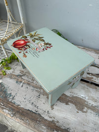 Duck Egg wood riser with clementine florals COLLECT