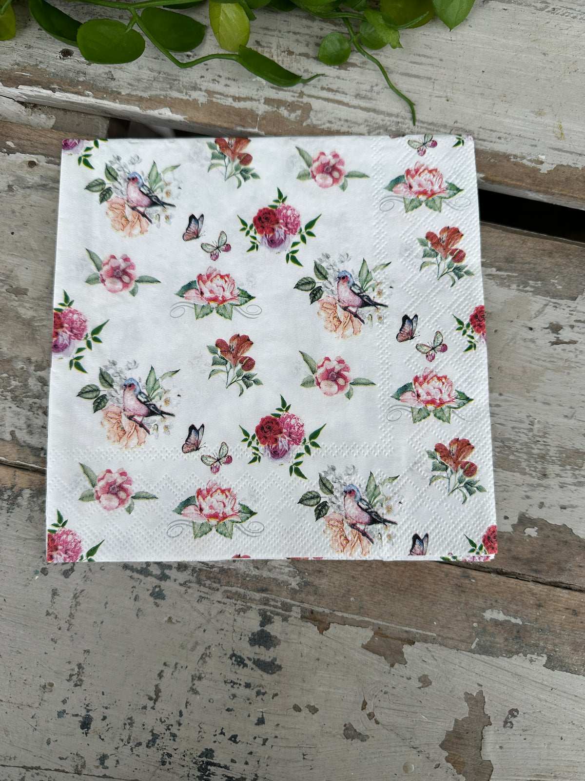 Charlotte White Napkin for Decoupage