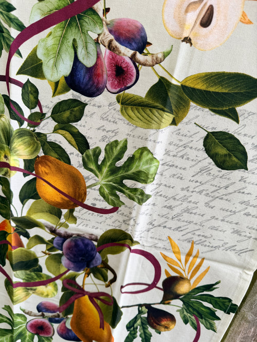 Tea towel Fig & Pear w Script Michel design works
