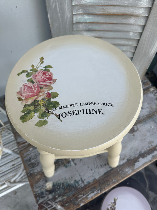 Stool table French Cream & Floral
