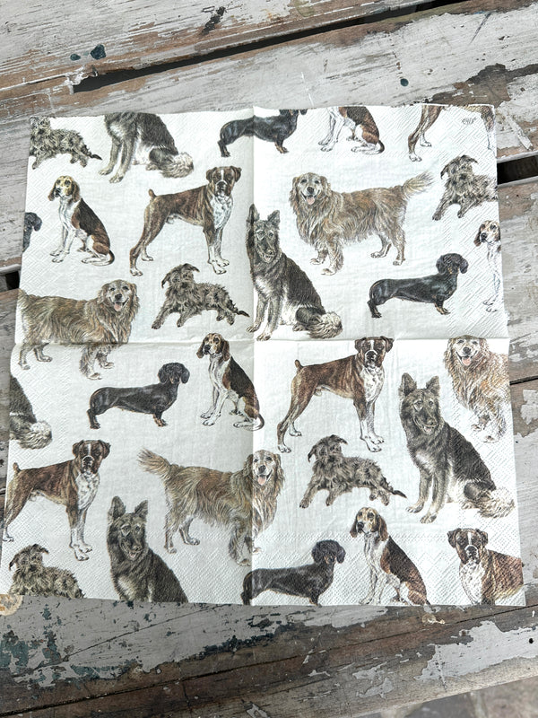 Dogs Napkin for Decoupage