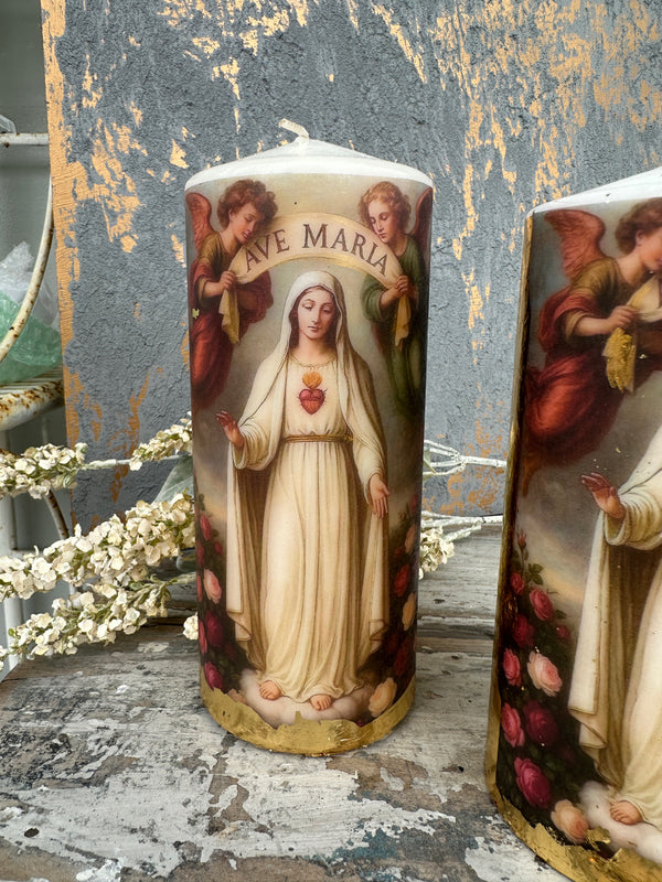 Ave Maria Candle Tall