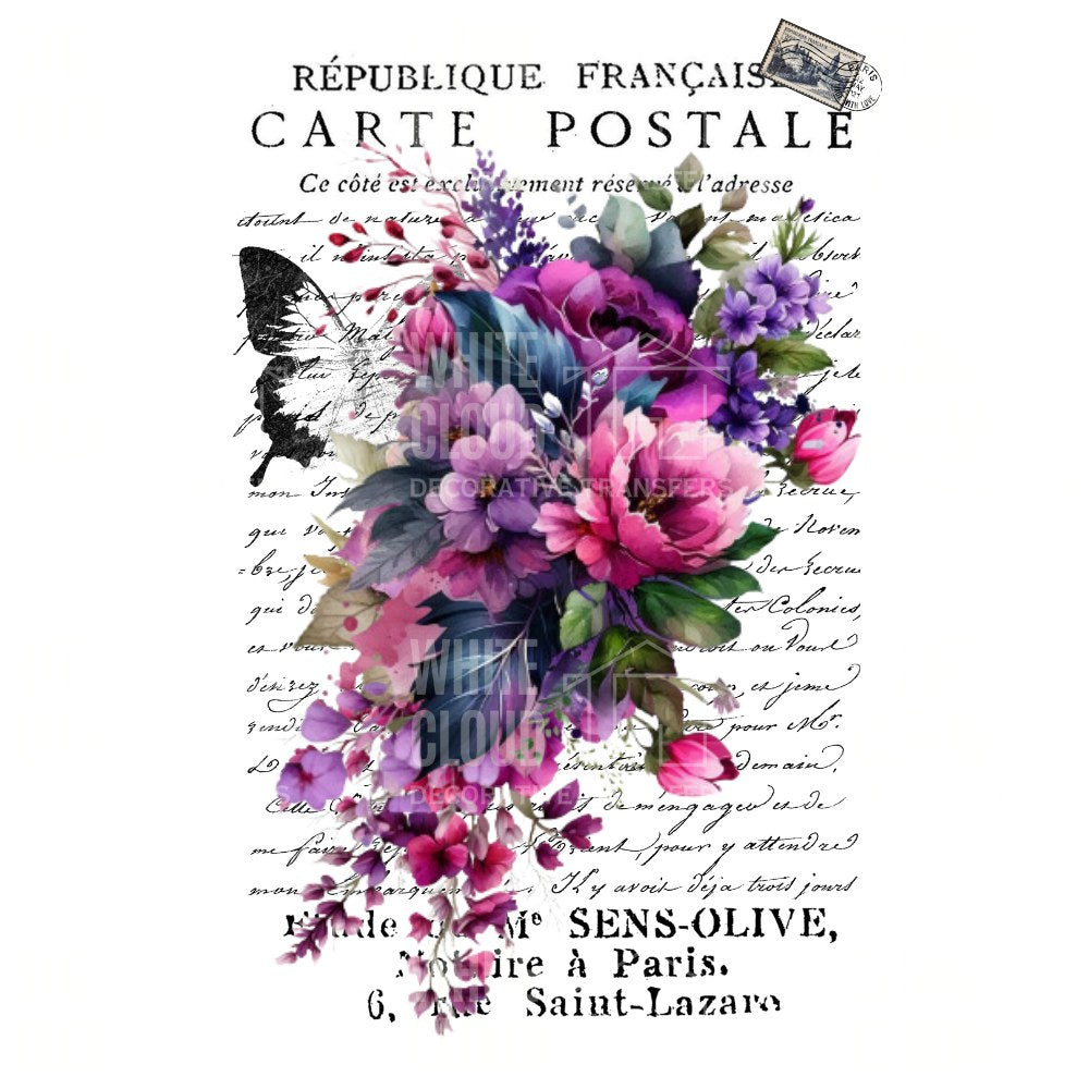 Carte Postale 10 Lilac White Cloud Transfer