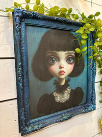 Cosette Artwork in Blue & Turquoise metallic frame portrait