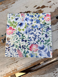 Indigo Flowers Napkin for Decoupage