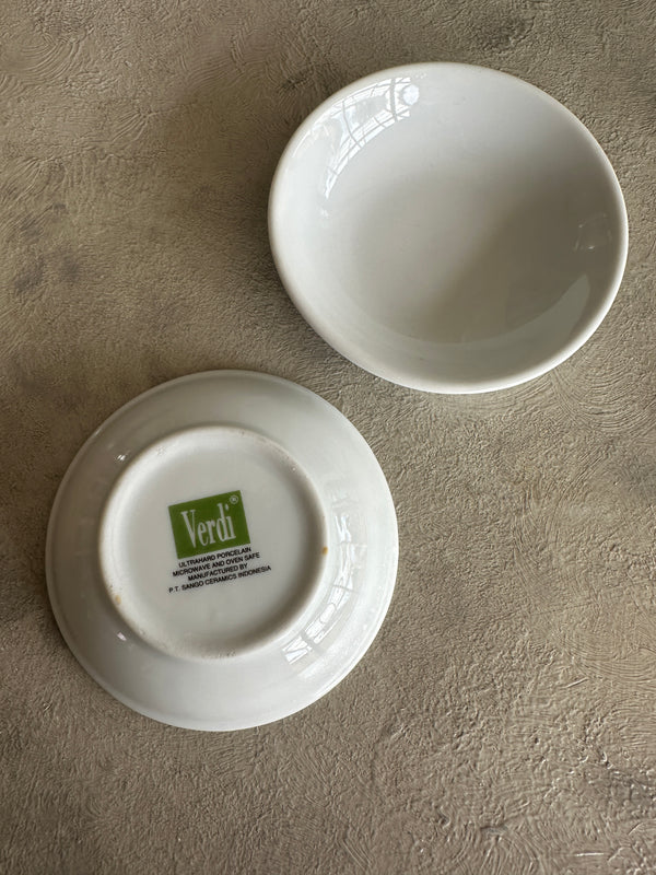Plain white butter dish bowls