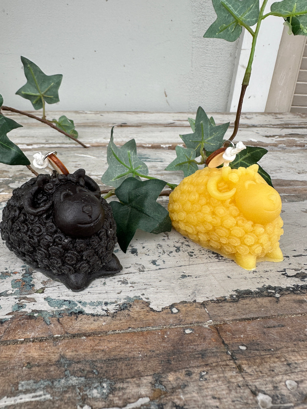 Sheep  natural beeswax candle