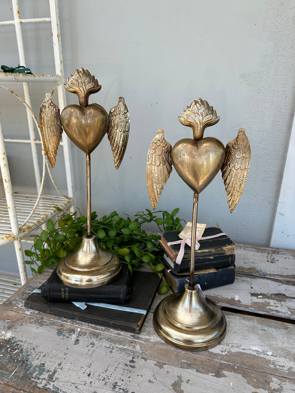 Milagro Heart Locket with wings on Stand