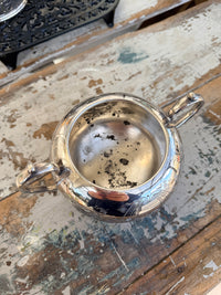 Silverware Sugar Pot w handles and engraving